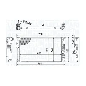 MAGNETI MARELLI 350213202400 Радіатор, система охолодження двигуна