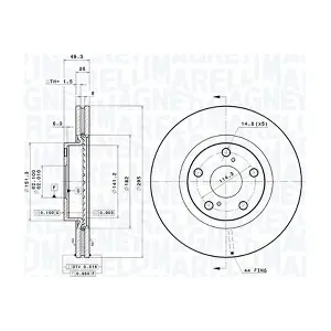 MAGNETI MARELLI 360406090801 Тормозной диск
